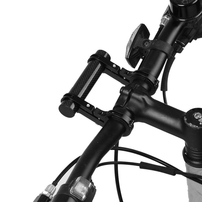 Duurzame dubbele fietsstuurverlenger van 10 cm voor fietsverlichting gray