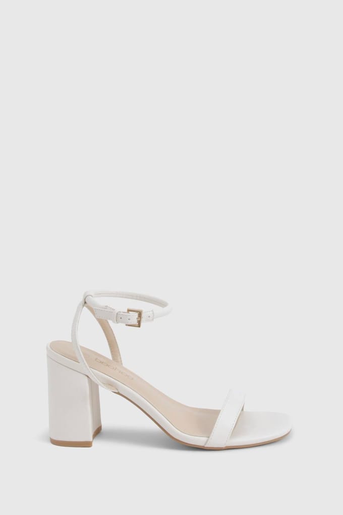 boohoo Dames 2-delige midblokhakken | Off White | Maat: 8