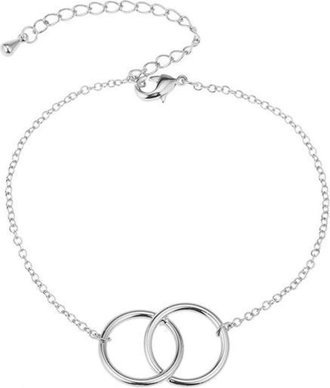 24/7 Jewelry Collection Infinity Dubbele Cirkel Armband - Cirkels - Zilverkleurig