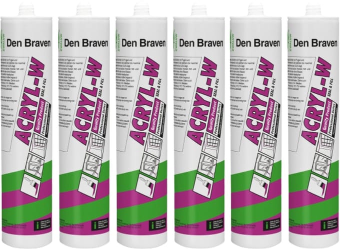 Zwaluw acrylaatkit - wit - Acryl-W - duurzaam - kit - 6 x 310 ml