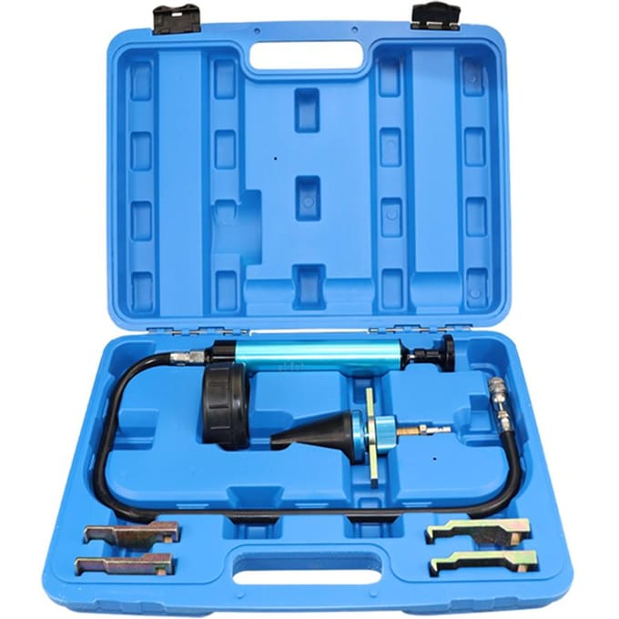 Kit de test de pression du radiateur avec pompe à main et adaptateur universel, pression du système de refroidissement universel bleu
