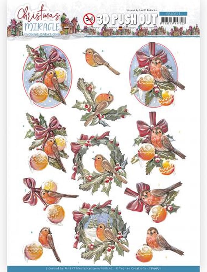 3D Push Out - Yvonne Creations - Christmas Miracle - Bird