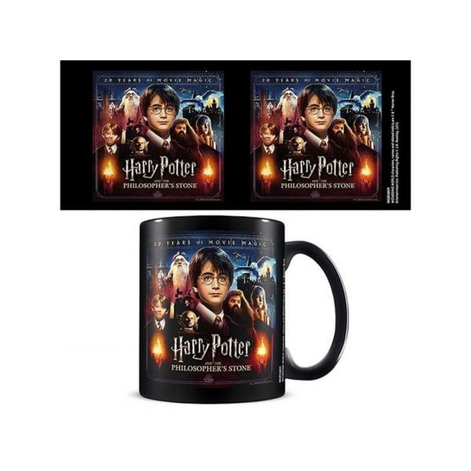 Harry Potter 20 jaar film magie mok (Zwart/Multikleurig)