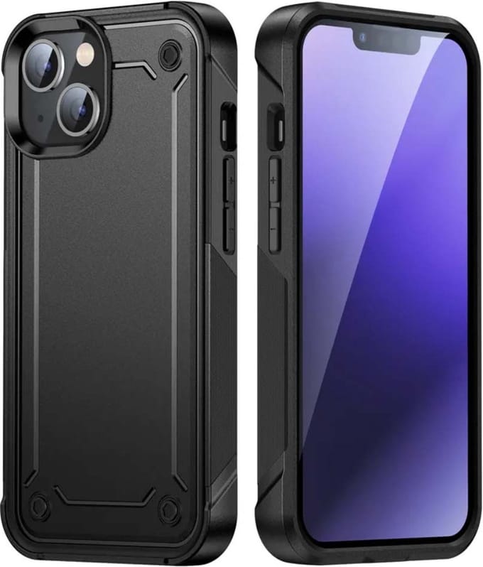 Smartphonica Schokbestendig hoesje voor iPhone 14 shock proof case - Zwart geschikt voor iPhone 14