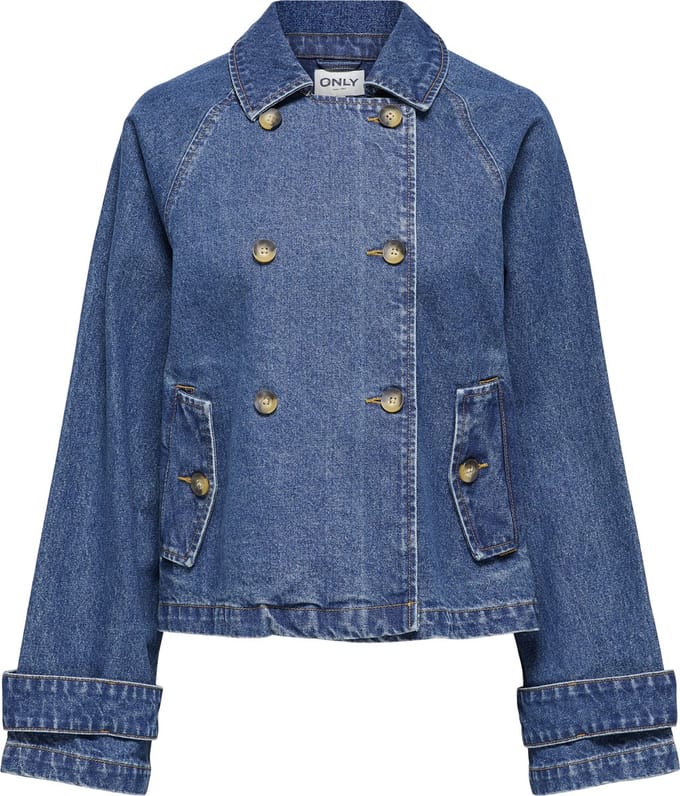 Only April Short Denim Trenchcoat Dames - Maat XS