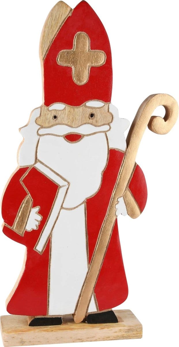 Dekoratief | Sinterklaas op voet, hout, 47x24x6cm | A228075