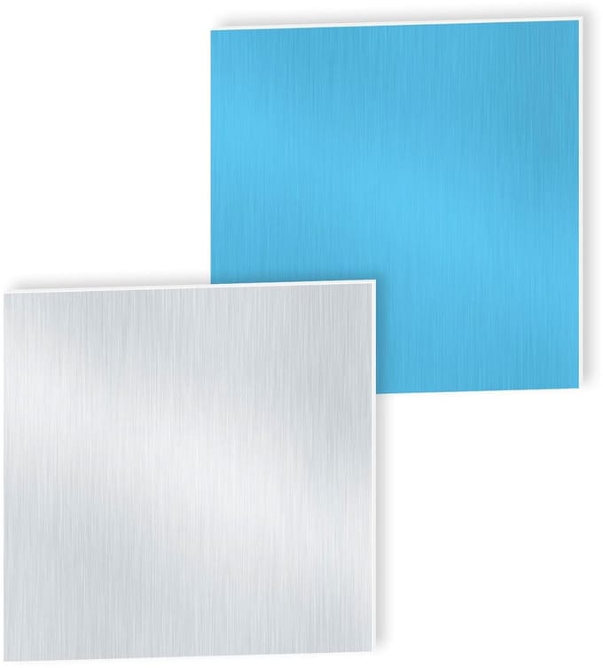 Aluminium Plaat - Metaal Vierkant - Hobby Projecten - Dubbelzijdig Beschermd - 80x80x1mm - Zilver