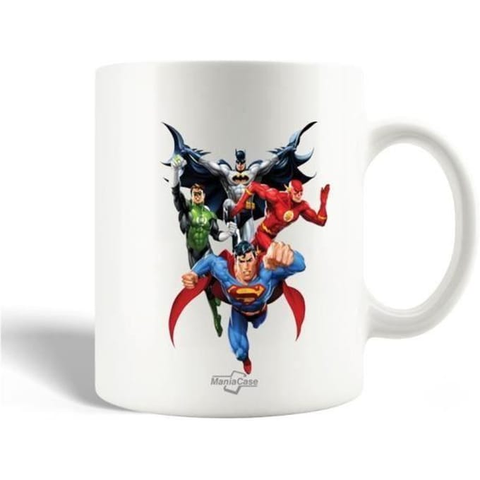 Mug en Céramique - Superman - Gris Rouge Bleu Et Vert - 30cl - Compatible Lave-Vaisselle - Rond