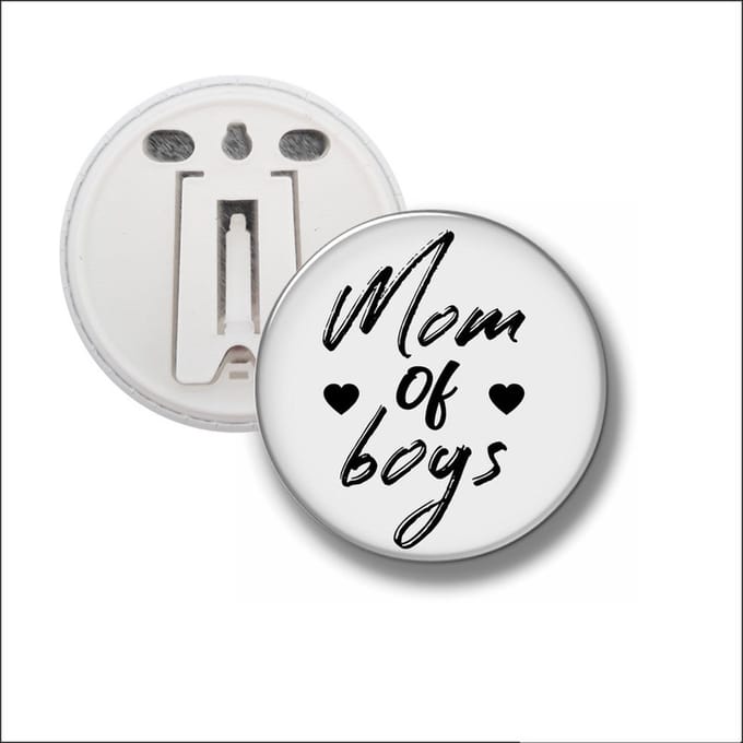 Button Met Clip 58 MM - Mom Of Boys