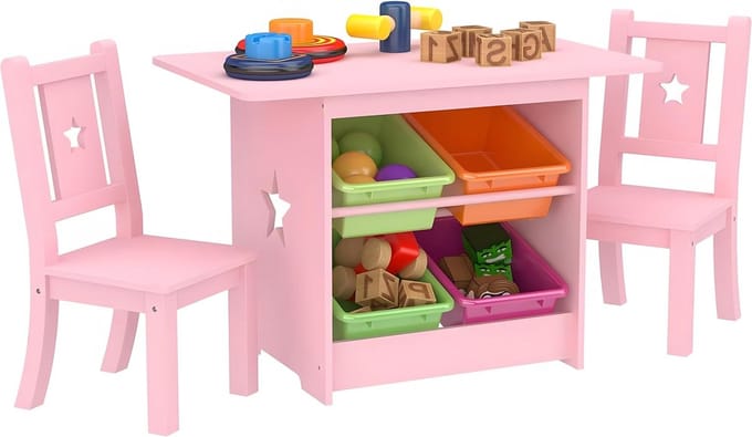 Lina® Kindermeubel Set - 1 Tafel En 2 Stoelen - Kindertafel - Kinderbureau