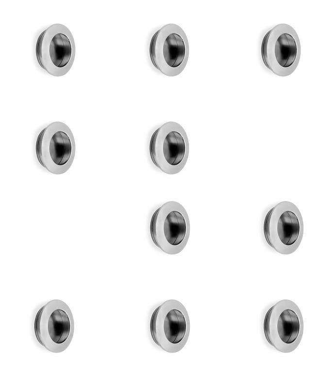 Emuca Lot van 10 Meubelknop Benetusser, diameter 41mm, Zamak, Satijn eindigde geanodiseerd