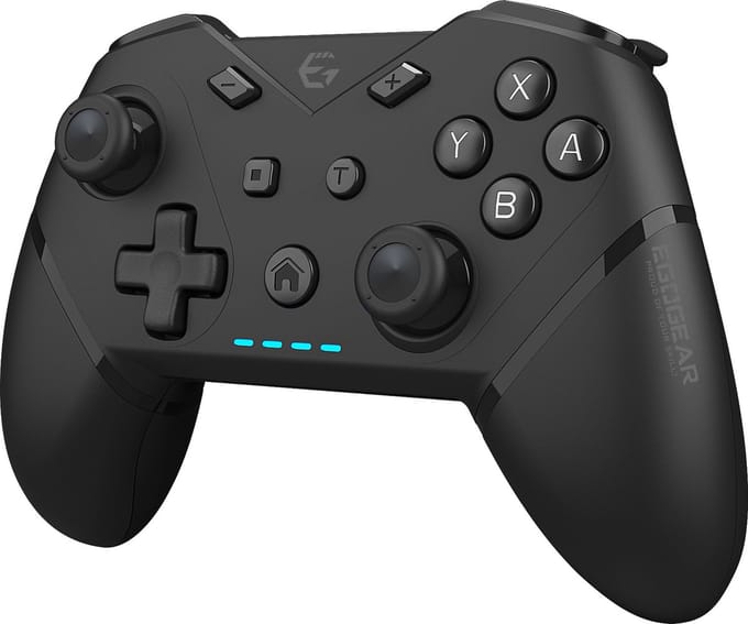 EgoGear - Draadloze Controller SC20 Zwart voor Nintendo Switch, Switch OLED, PS3 en PC - Oplaadindicator en spelersnummer - Ergonomisch ontwerp - 550mAh