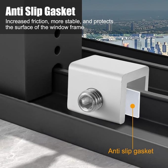 Sliding Window Locks, 2/4 Pcs Adjustable Stainless Steel Window Stopper with Key for Up and Down Windows