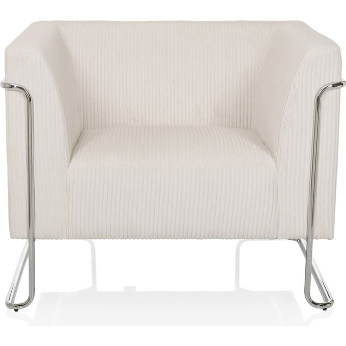 Loungestoel Curacao Cord 1-Zits Stof Wit hjh OFFICE