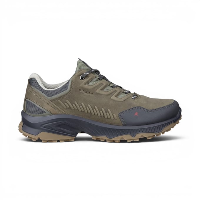 Ecco Mannen Groene Leren Waterdichte Wandeltrainer Sneaker Schoenen - Receptor XP