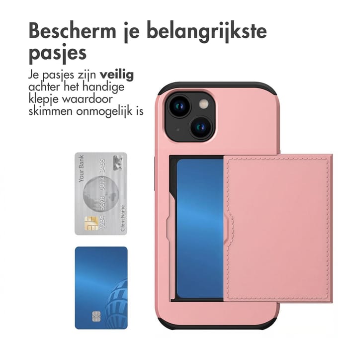 imoshion Hoesje met Pasjeshouder - Geschikt voor Apple iPhone 15 - Rosé Goud