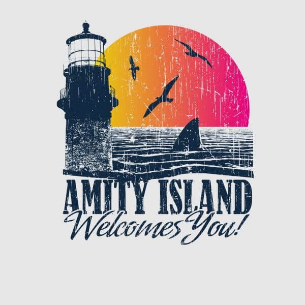 Jaws Welcome To Amity Island Dames T-shirt - Grijs - XL
