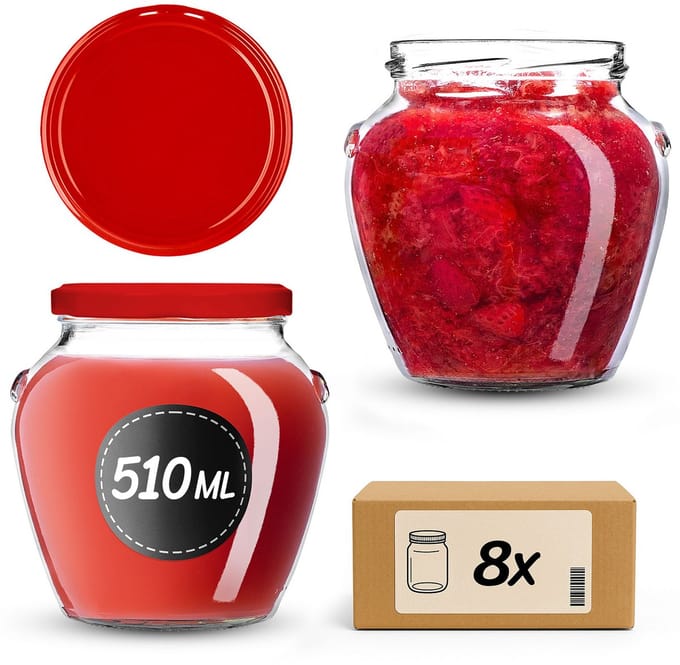KADAX Amphora Pot 82 mm 510 ml + deksel wz7 Rood