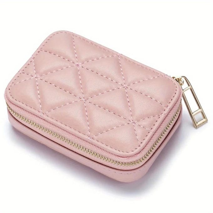 Draagbare Leren Cosmetische Tas Mini Lippenstift Envelop Mode Portemonnee met Make-up Spiegel