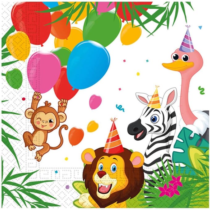 Wefiesta - Servetten - jungle party - 16 stuks