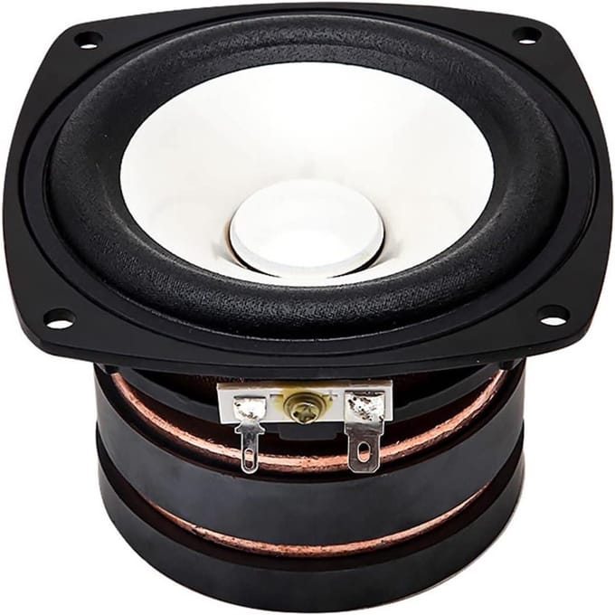 4 Inch Luidspreker - Full-range speaker - Muziek Luisteren - Kristalhelder Geluid - 4 Ohm 100W - Wit