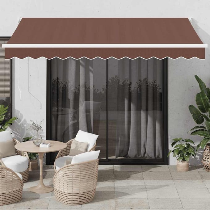 vidaXL - Uitschuifbare - luifel - Geel - met - Witte - Frame - 3,5 - x - 2,5 - m