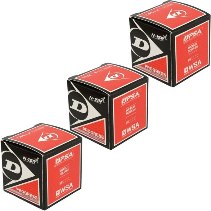 Dunlop Progress Squashbal Rood x3 Uitvoering : Dunlop Progress Squashbal x3