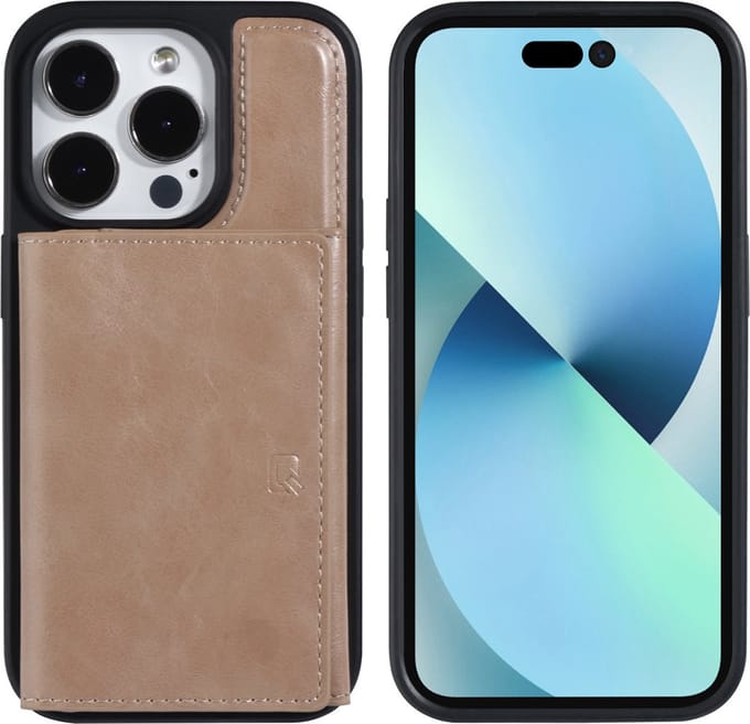UNIQ Accessory Rose Gold Back Cover Wallet Case voor Apple iPhone 14 Pro - Pu Leer, Bescherming van Telefoon.