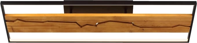 LIGHTBOX LED Deckenlampe mit Holzbalken - moderne Deckenleuchte mit BlitzMuster - Lampe Wohnzimmer, Schlafzimmer, Küche & Flur- inkl. LED