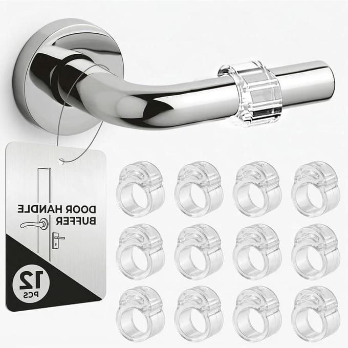 Deurstopper Handgreep - Beschermers Set - Muur en Deur - Hoog Elastisch PVC - 6 Stuks - Transparant
