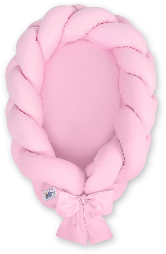 Gevlochten babynest 2 in 1 - roze
