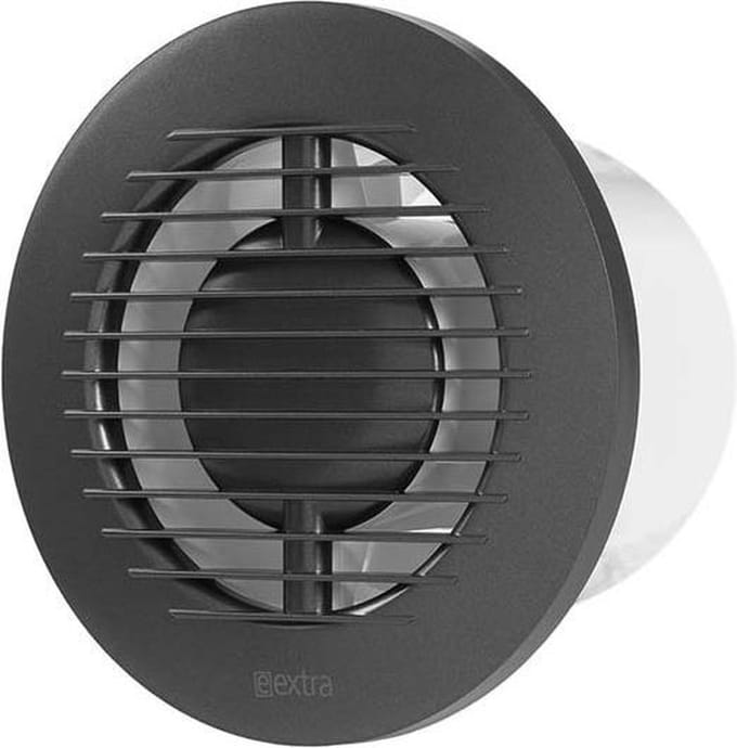 Badkamerventilator 100 mm rond ANTRACIET - basis EA100A