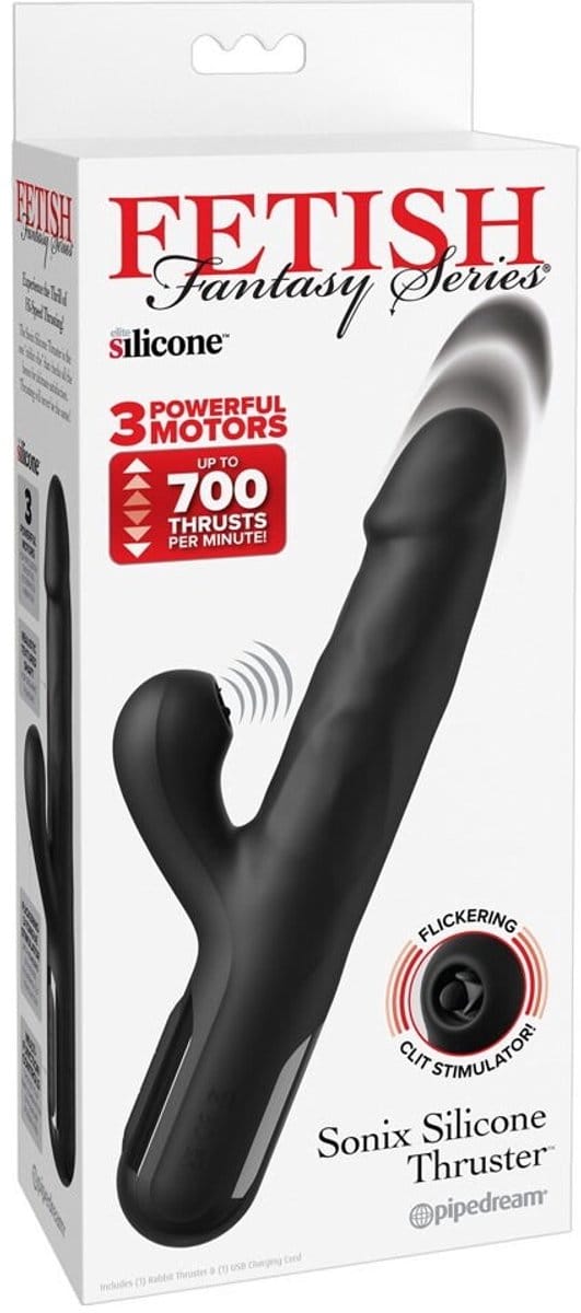 Sonix Siliconen Thruster - Zwarte Stotende Vibrator