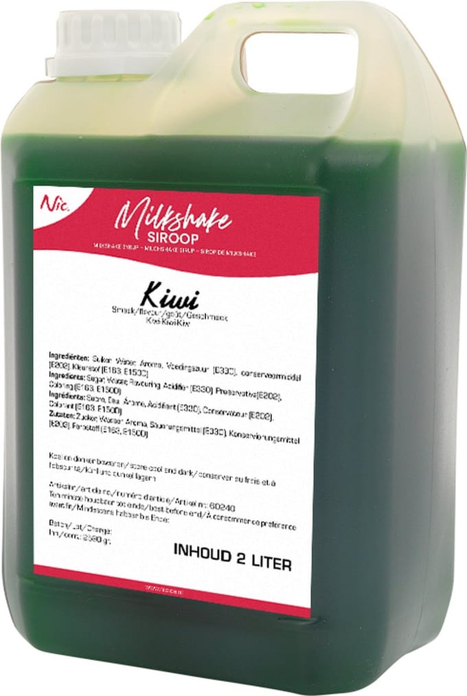 NIC Milkshake siroop kiwi - Fles 2 liter