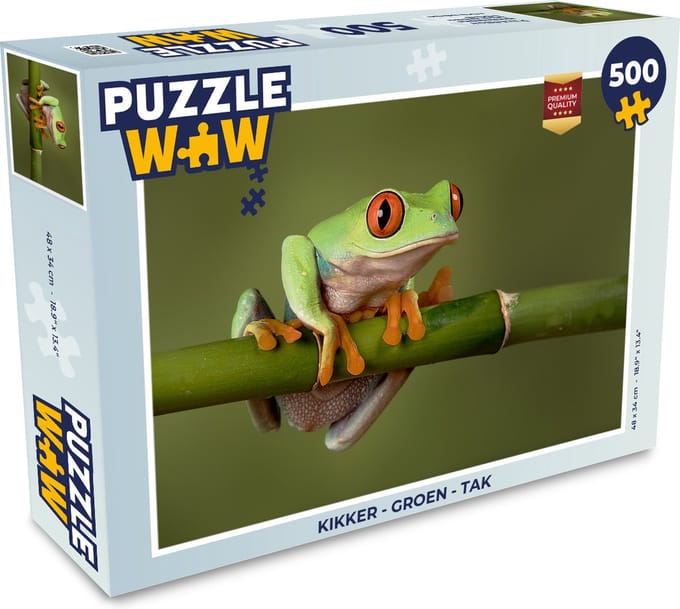Puzzel Kikker - Groen - Tak - Legpuzzel - Puzzel 500 stukjes