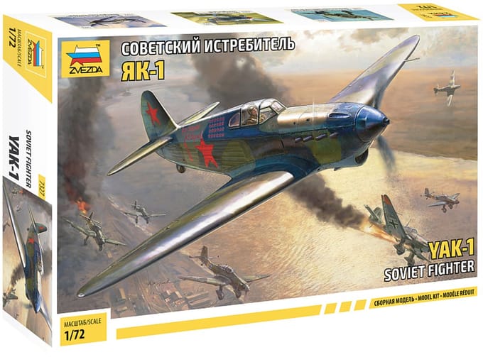 Zvezda Modelbouwpakket Vliegtuigen - 7327 Yakovlev Soviet Fighter Yak-1 - Propeller Vliegtuig Plastic - 1:72 - Modelbouw