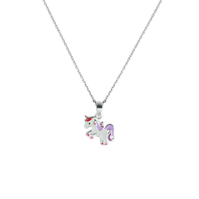 Collier Eenhoorn 36 + 4 Cm Zilver Gerhodineerd