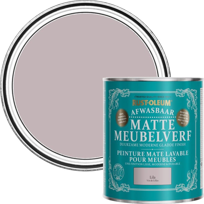 Rust-Oleum Paars Afwasbaar Matte Meubelverf - Lila 750ml