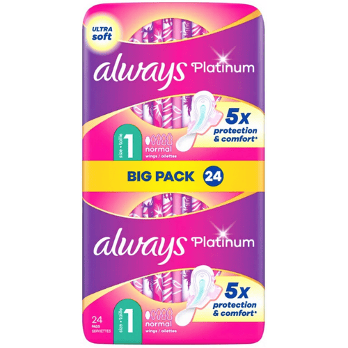 Always Platinum - Maandverband - Maat 1 - Normal Wings - Big Pack - 24 Pads