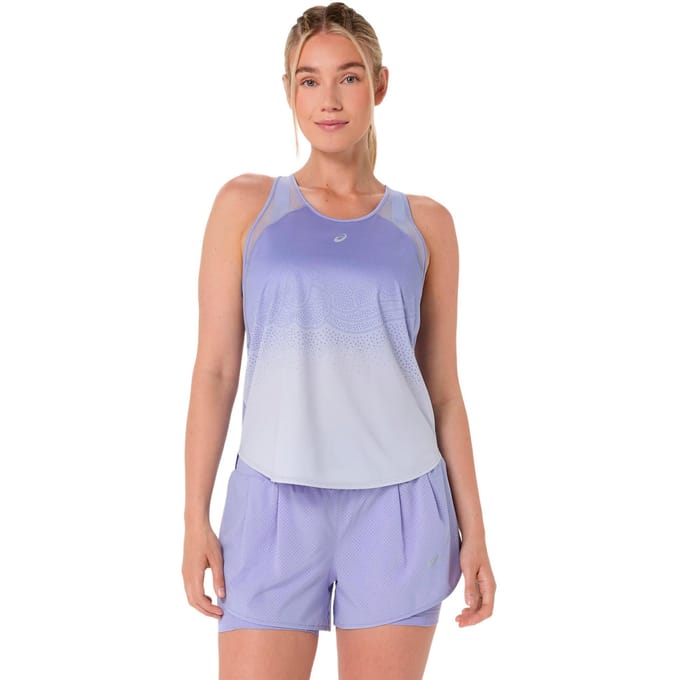 ASICS Road Fade Hardloopshirt Dames-blauw