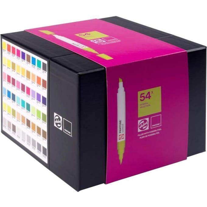 Marqueurs Talens Pantone Lot de 54 Stylos à Double Pointe