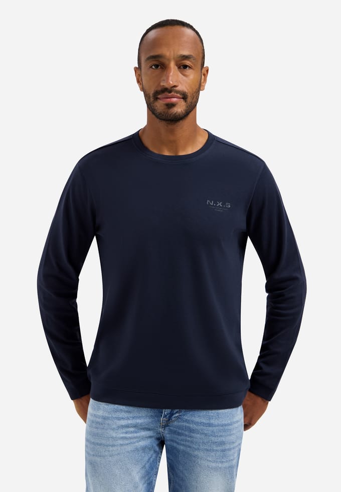 No Excess T-Shirt Long Sleeve Crewneck Solid Heavy Interlock Night  3XL