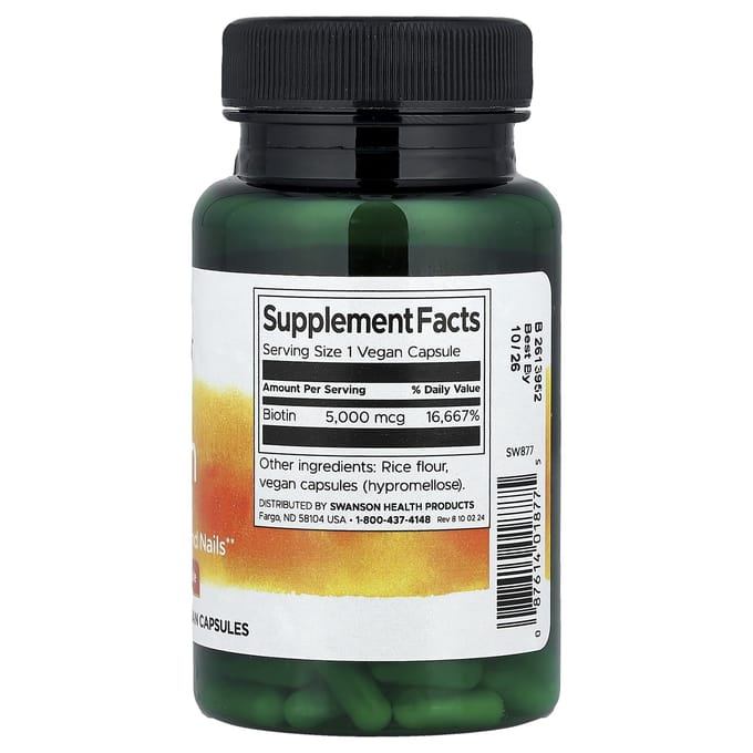 Biotine, 5.000 mcg, 100 veganistische capsules