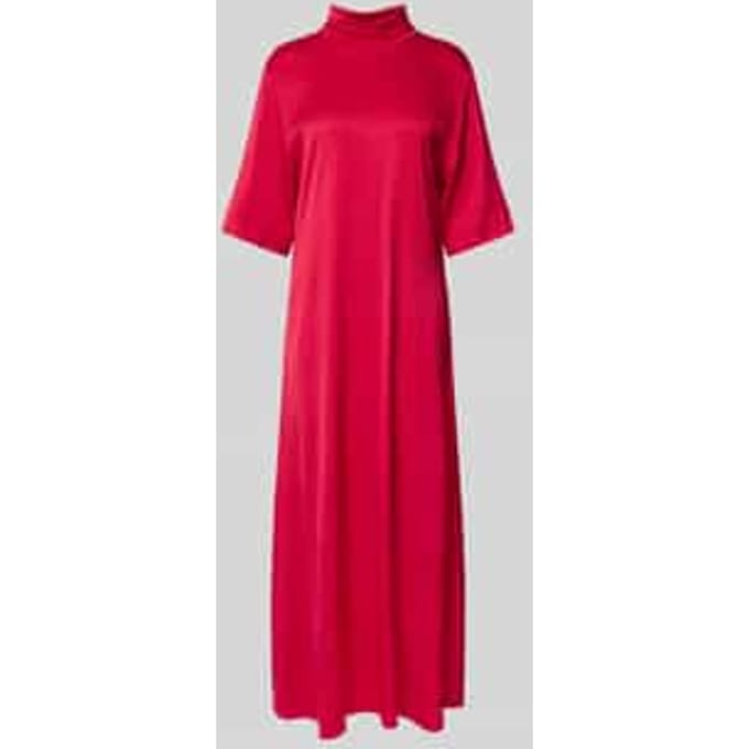 Maxi-jurk met opstaande kraag en 1/2-mouwen