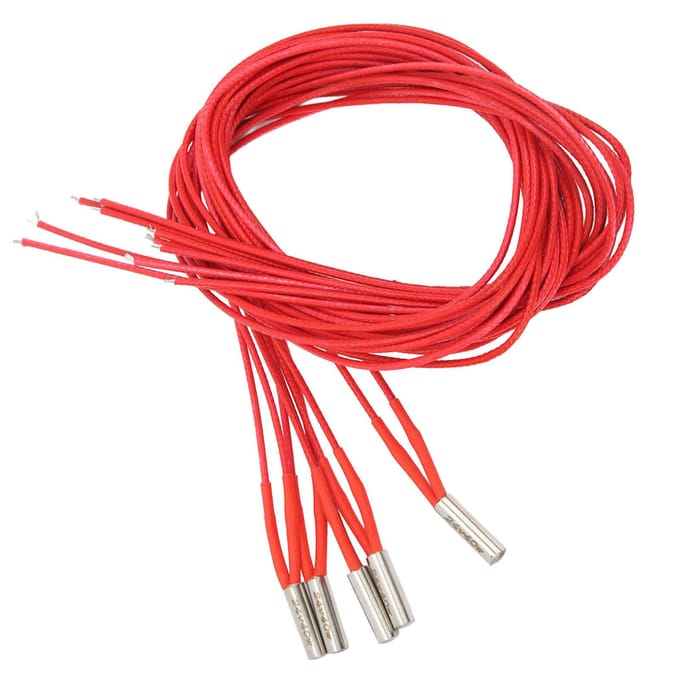 5 Stuks Verwarmingselement DC 24V 40W Roestvrij Staal 6x20mm Accessoire voor 3D Printer 1m   3.28ft red