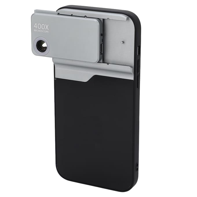 400x Microscoop Lens HD Klein Mini Telefoon Microscoop Lens voor IPhone 14 Pro Max voor Kinderen Volwassenen gray