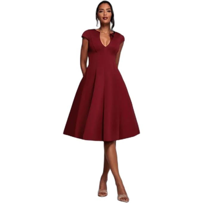 Damesjurk Goddiva Cap A-line Wine