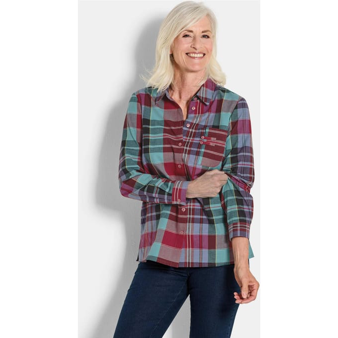 Blouse - rood / gedess. - Gr. 20 van Goldner Fashion