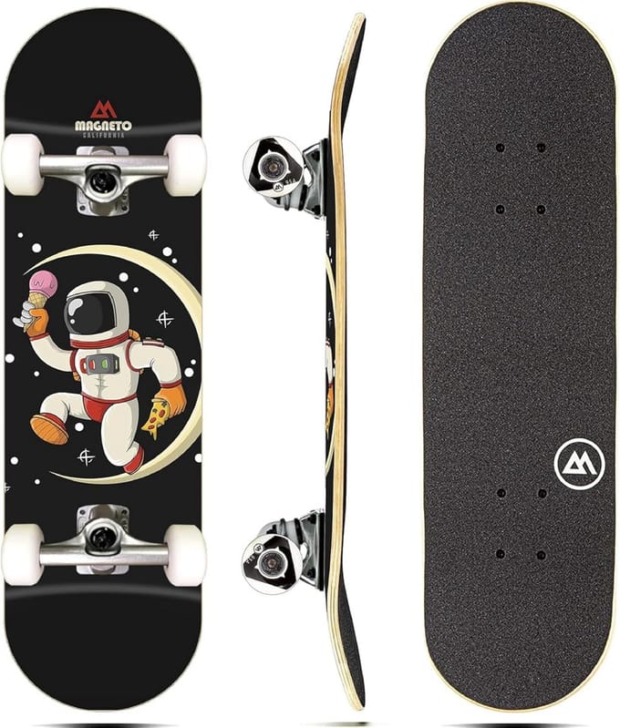 Mini Cruiser Skateboard - Kort Longboard - Stad Cruisen - Dubbele Kicktails - 27.5 inch - Astronaut
