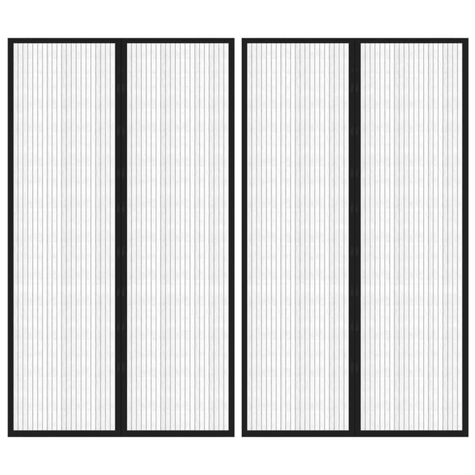 vidaXL - Insectendeurgordijnen - 2 - st - magnetisch - 200x80 - cm - zwart